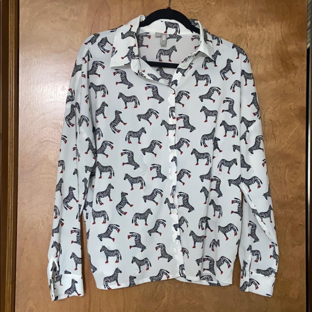 ASOS zebra in heels button down